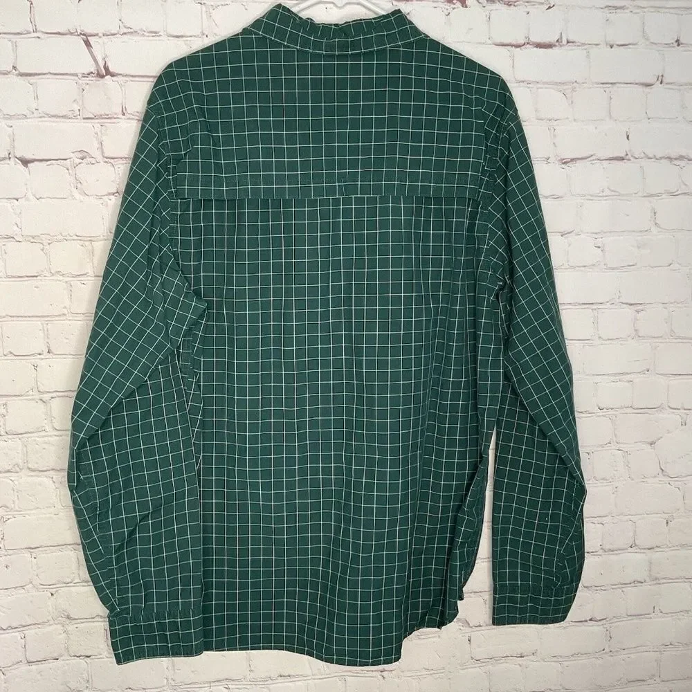 The North Face Men's Green/White‎ Check/Plaid Long Sleeve Button Up Shirt Size L
